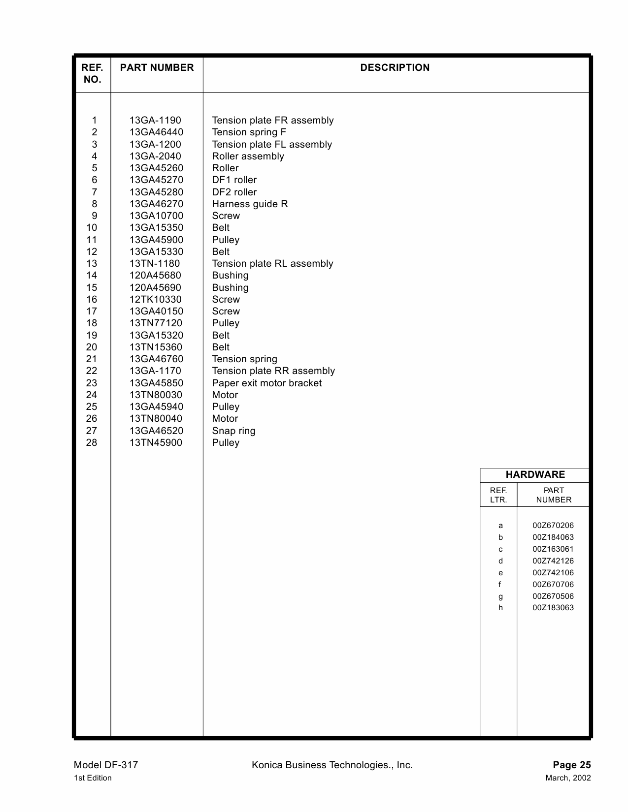 Konica-Minolta Options DF-317 Parts Manual-6